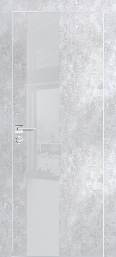 Фото Межкомнатная дверь PX-6  AL кромка с 4-х ст. Серый бетон