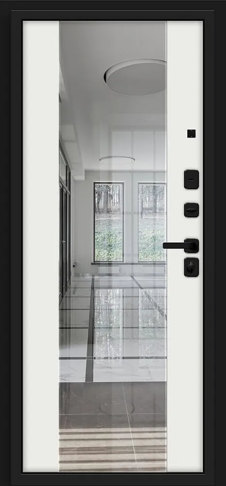 Товар Дверь Optim Z-2 Нео Зеркало Муар черный/Белый BR6180