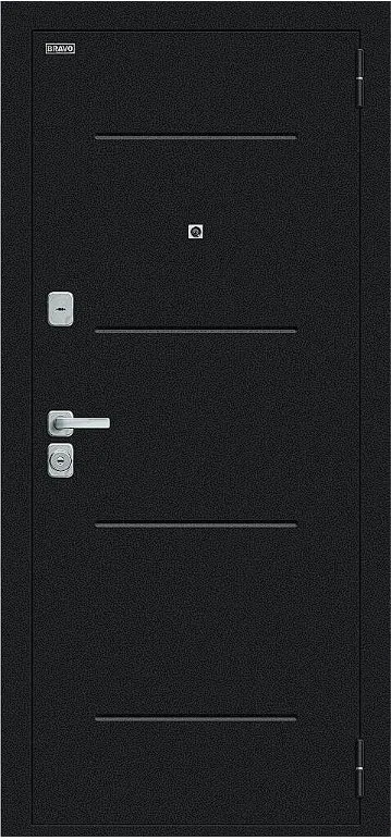 Товар Дверь Браво Техно/BChrome Букле черное/Wenge Melinga DIS007419