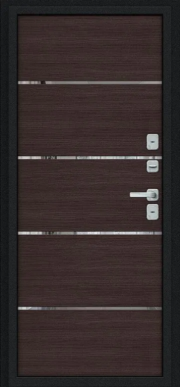 Товар Дверь Браво Thermo Лайн/BChrome Букле черное/Wenge Melinga DIS007440